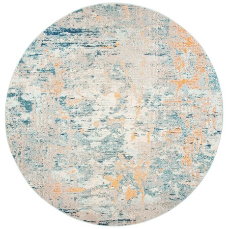 Safavieh 3 x 3 ft. Madison 400 Power Loomed Round Area Rug; Light Blue & Beige MAD457B-3R